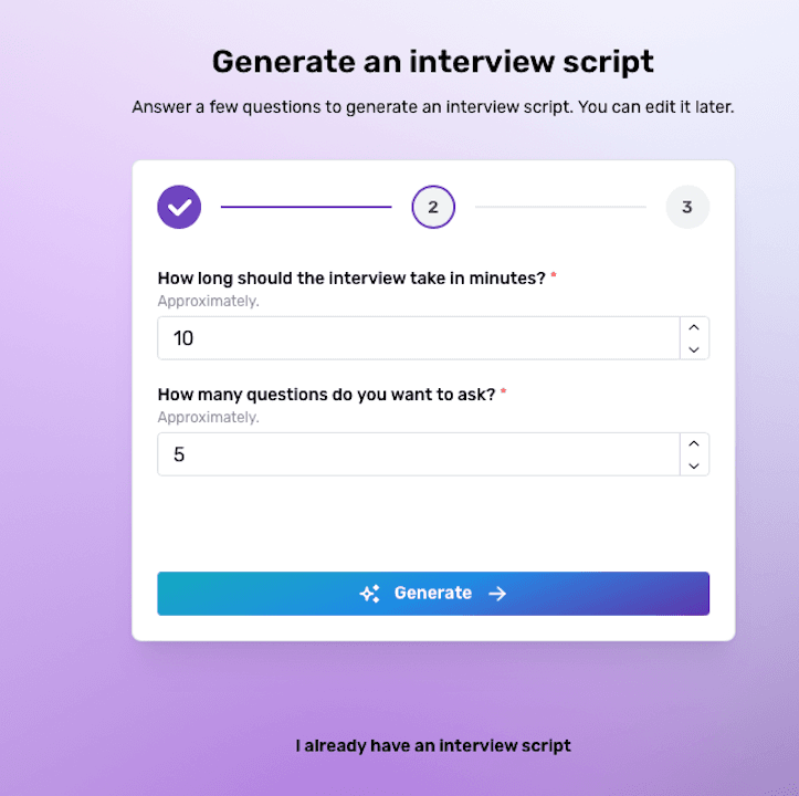 Goal-driven interview example 2
